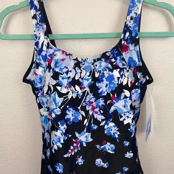 SWIMSUITS For All brand NWT Underwater Floral Sport One Piece Swimsuit in size 8 - Picture 4 of 12